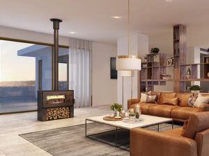 Visionline Double Sided Taurus Freestanding Wood Heater